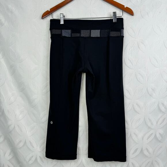 Lululemon Groove Crop Black Quilting Winter Reversible Legging Size 6 - Picture 10 of 12